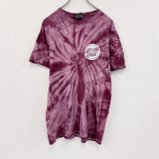 SANTA CRUZ　サンタクルズ　半袖プリントTシャツ　バックプリント　タイダイ柄　ボルドー　Mサイズ