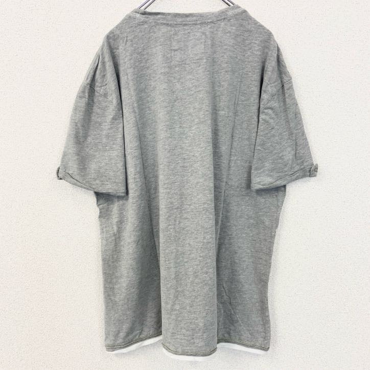 古着 used　Angelo Litrico　半袖カープリントTシャツ　Vintage Wheels　グレー　レトロ　3XLサイズ