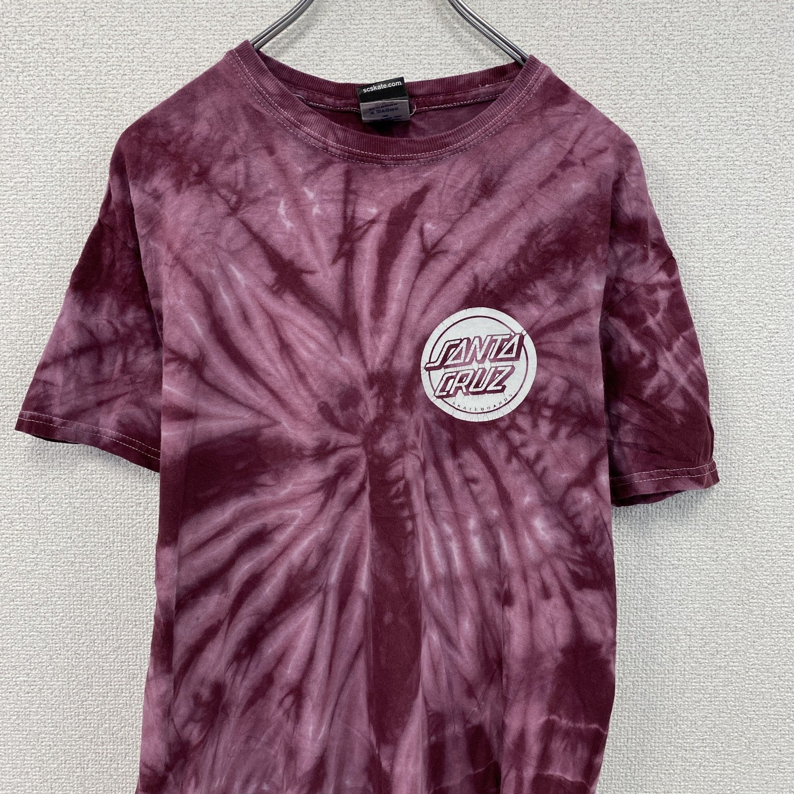 SANTA CRUZ　サンタクルズ　半袖プリントTシャツ　バックプリント　タイダイ柄　ボルドー　Mサイズ