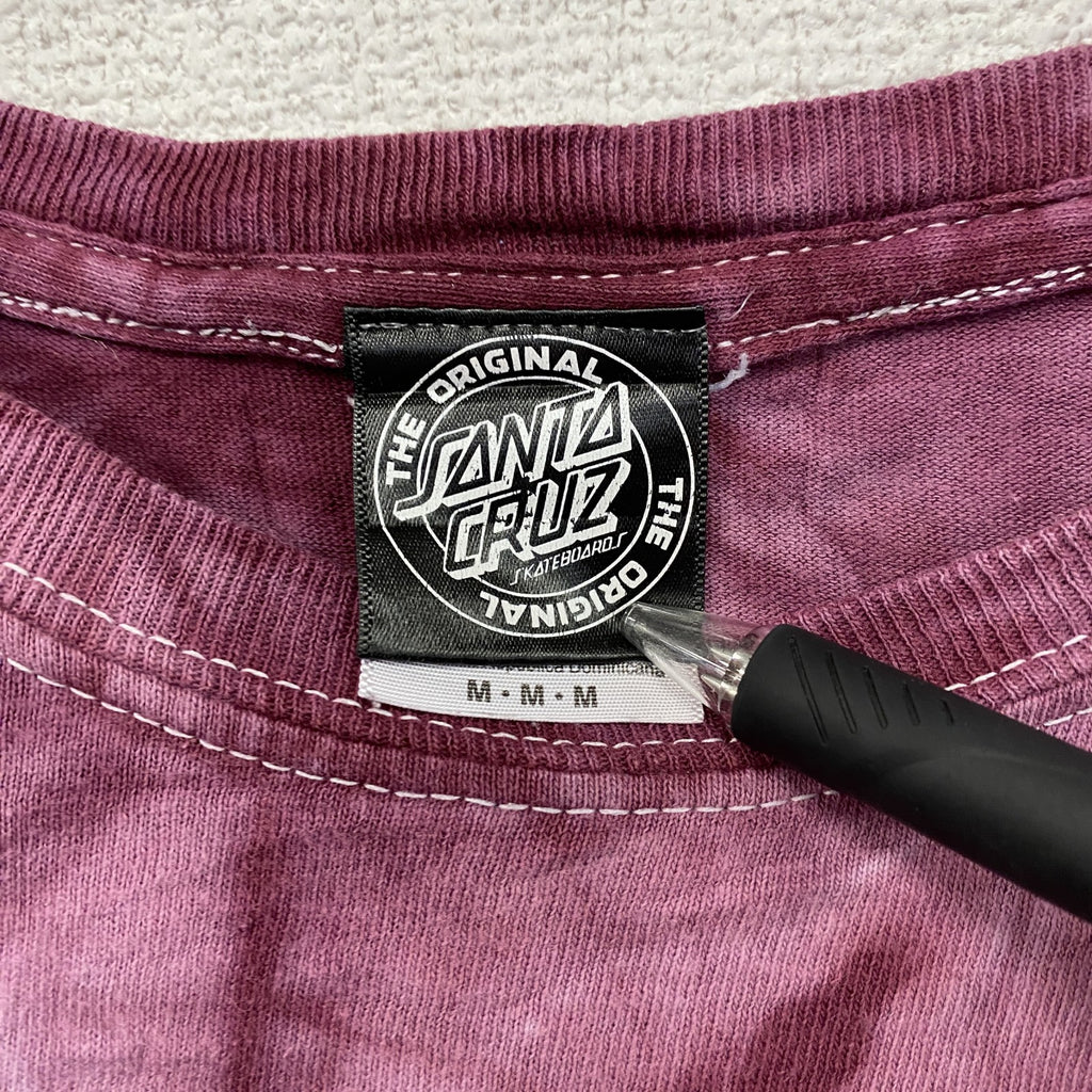 SANTA CRUZ　サンタクルズ　半袖プリントTシャツ　バックプリント　タイダイ柄　ボルドー　Mサイズ