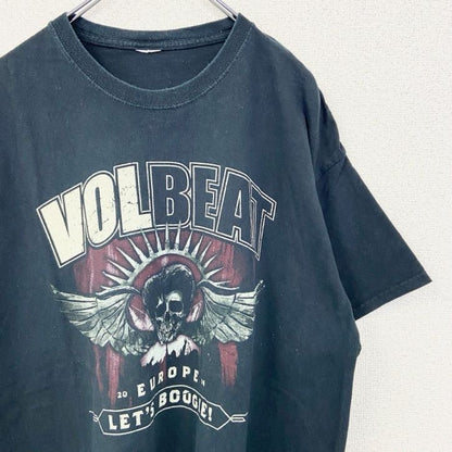 古着 used　半袖両面プリントTシャツ　VOLBEAT　ヴォルビート　バンドT　ツアーT　スカル　黒　ブラック　