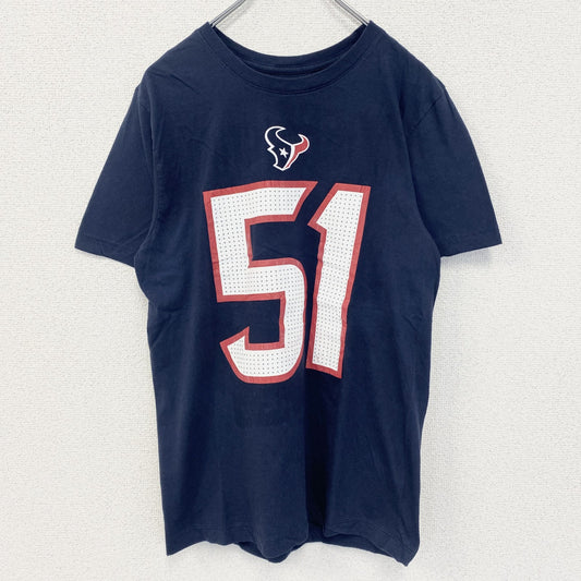 古着 used　NIKE ナイキ　半袖プリントTシャツ　スウッシュマーク　ネイビー　NFL　ヒューストン テキサンズ　Sサイズ