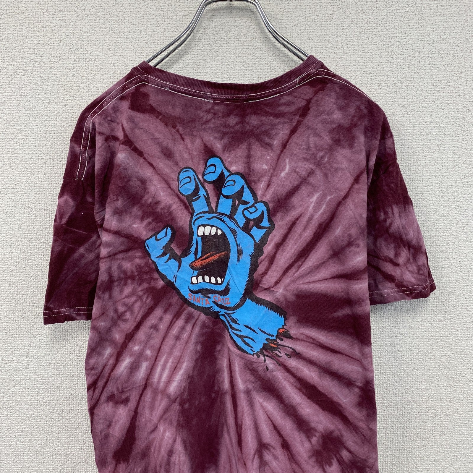 SANTA CRUZ　サンタクルズ　半袖プリントTシャツ　バックプリント　タイダイ柄　ボルドー　Mサイズ