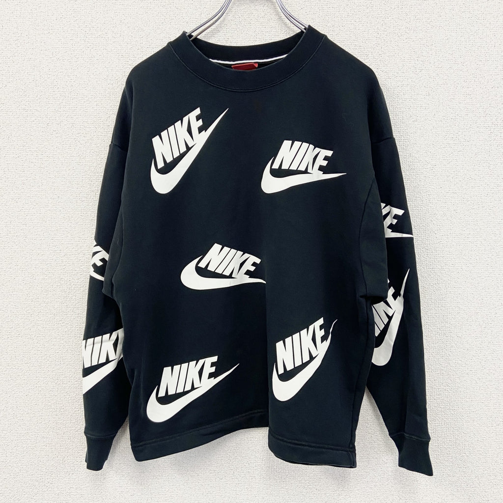 NIKE　ナイキ　スウェット/トレーナー　総柄　黒　ブラック　Sサイズ