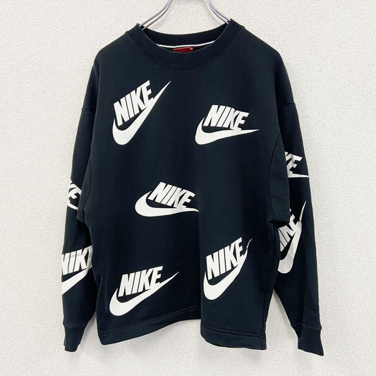 NIKE　ナイキ　スウェット/トレーナー　総柄　黒　ブラック　Sサイズ