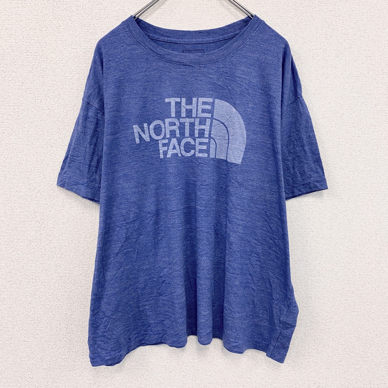 THE NORTH FACE　ザノースフェイス　半袖ロゴプリントTシャツ　青　ブルー　XLサイズ