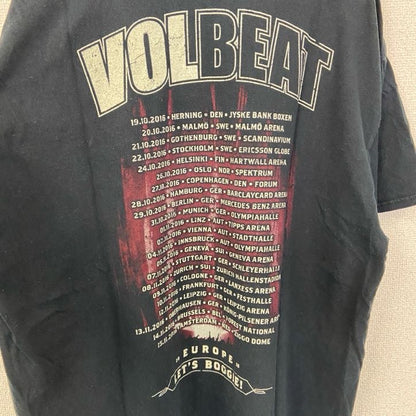 古着 used　半袖両面プリントTシャツ　VOLBEAT　ヴォルビート　バンドT　ツアーT　スカル　黒　ブラック　