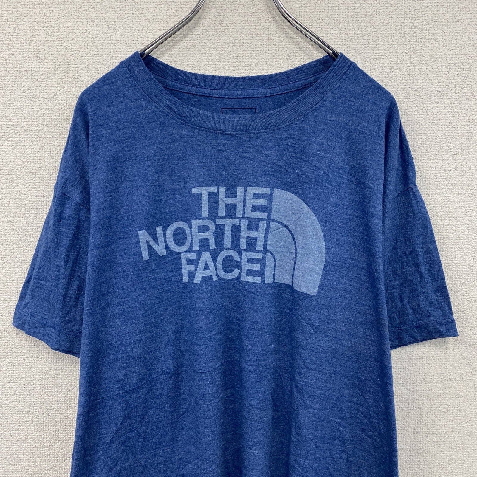 THE NORTH FACE　ザノースフェイス　半袖ロゴプリントTシャツ　青　ブルー　XLサイズ