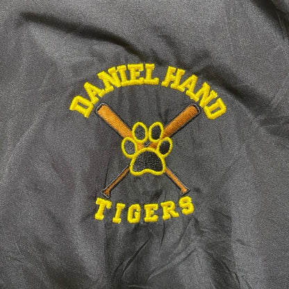 古着 used　Holloway　長袖ジップアップナイロンジャケット　フード付き　DANIELHAND TIGERS　黒　Mサイズ