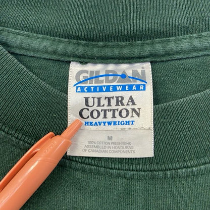 古着 used　GILDAN　ギルダン　半袖アニマルプリントTシャツ　リバーシティラスカルズ　野球　緑　グリーン　Mサイズ