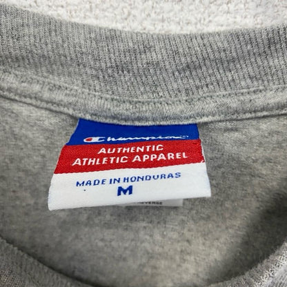 古着 used　champion チャンピオン　半袖プリントTシャツ　オールドドミニオン　フットボール　レトロ　グレー　Lサイズ