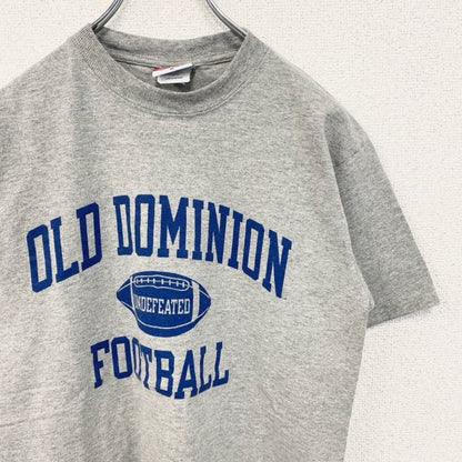 古着 used　champion チャンピオン　半袖プリントTシャツ　オールドドミニオン　フットボール　レトロ　グレー　Lサイズ