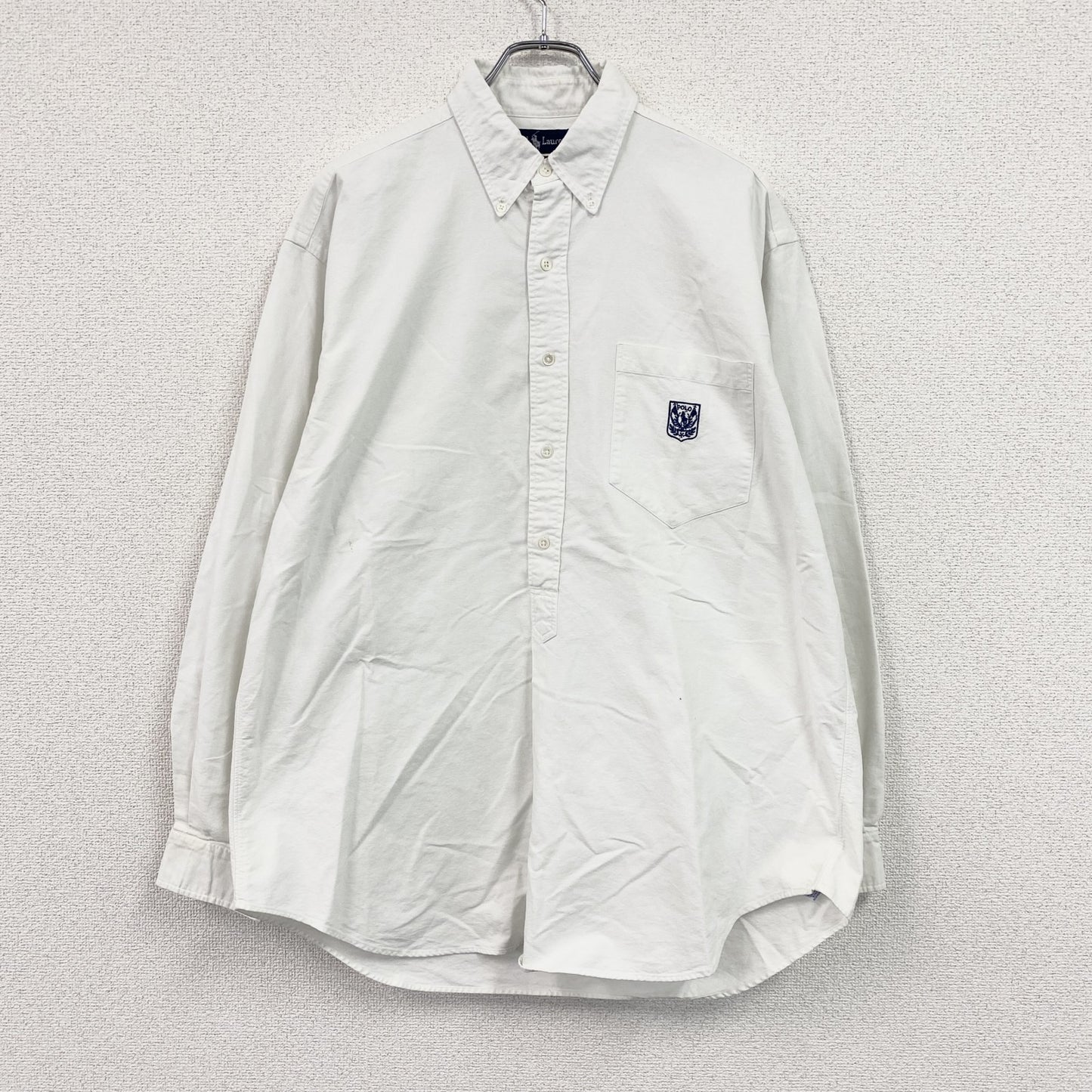 Ralph Lauren　ラルフローレン　長袖ボタンダウンプルオーバーシャツ　白　ホワイト　Lサイズ