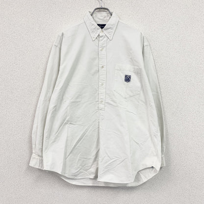 Ralph Lauren　ラルフローレン　長袖ボタンダウンプルオーバーシャツ　白　ホワイト　Lサイズ