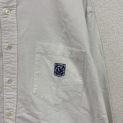 Ralph Lauren　ラルフローレン　長袖ボタンダウンプルオーバーシャツ　白　ホワイト　Lサイズ