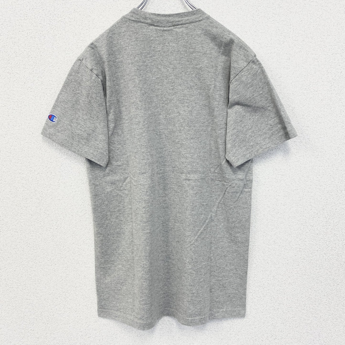 古着 used　champion チャンピオン　半袖プリントTシャツ　オールドドミニオン　フットボール　レトロ　グレー　Lサイズ