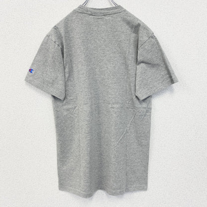 古着 used　champion チャンピオン　半袖プリントTシャツ　オールドドミニオン　フットボール　レトロ　グレー　Lサイズ