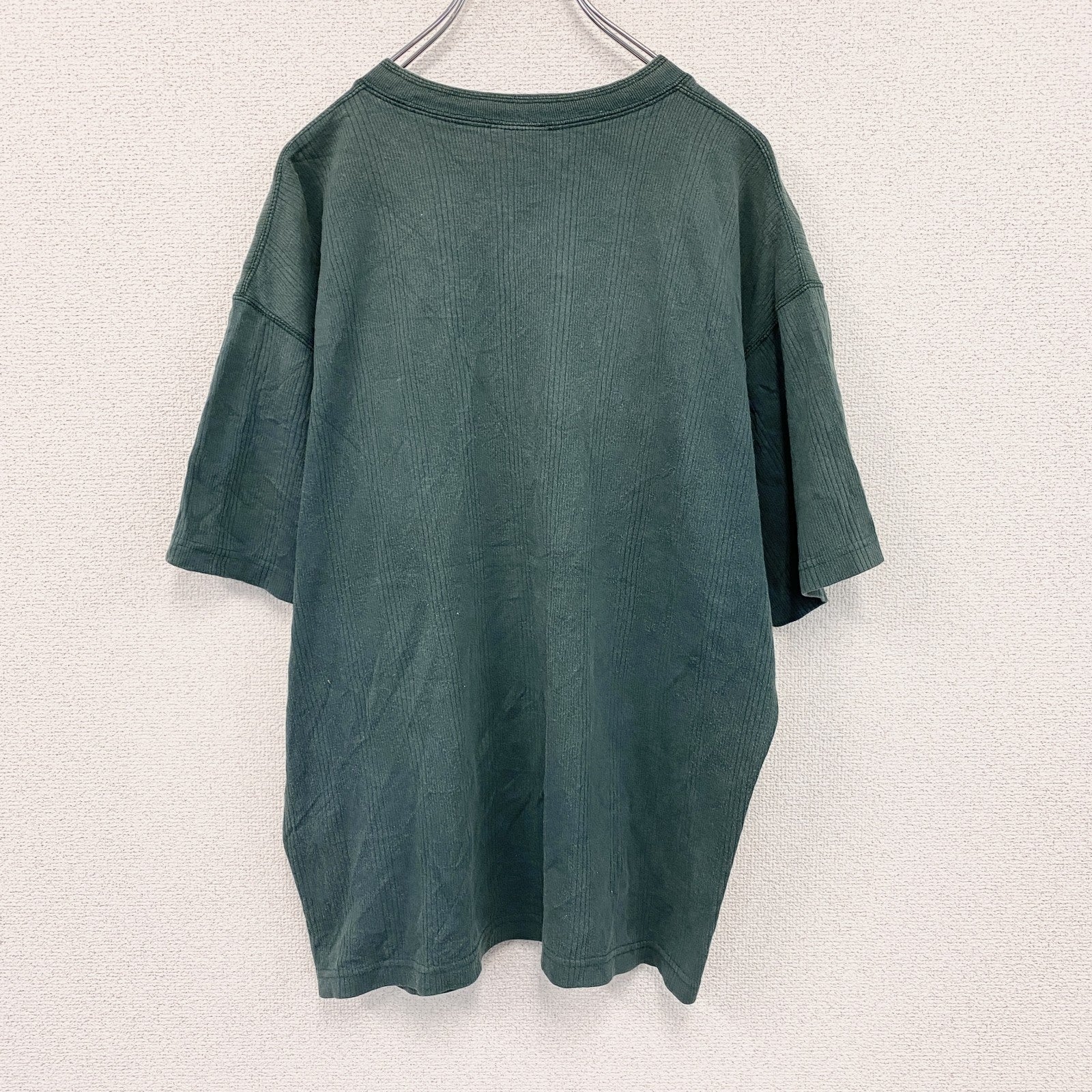 90s～　PLANET HOLLYWOOD　半袖プリントTシャツ　ヴィンテージ　ヘンリーネック　緑　グリーン　