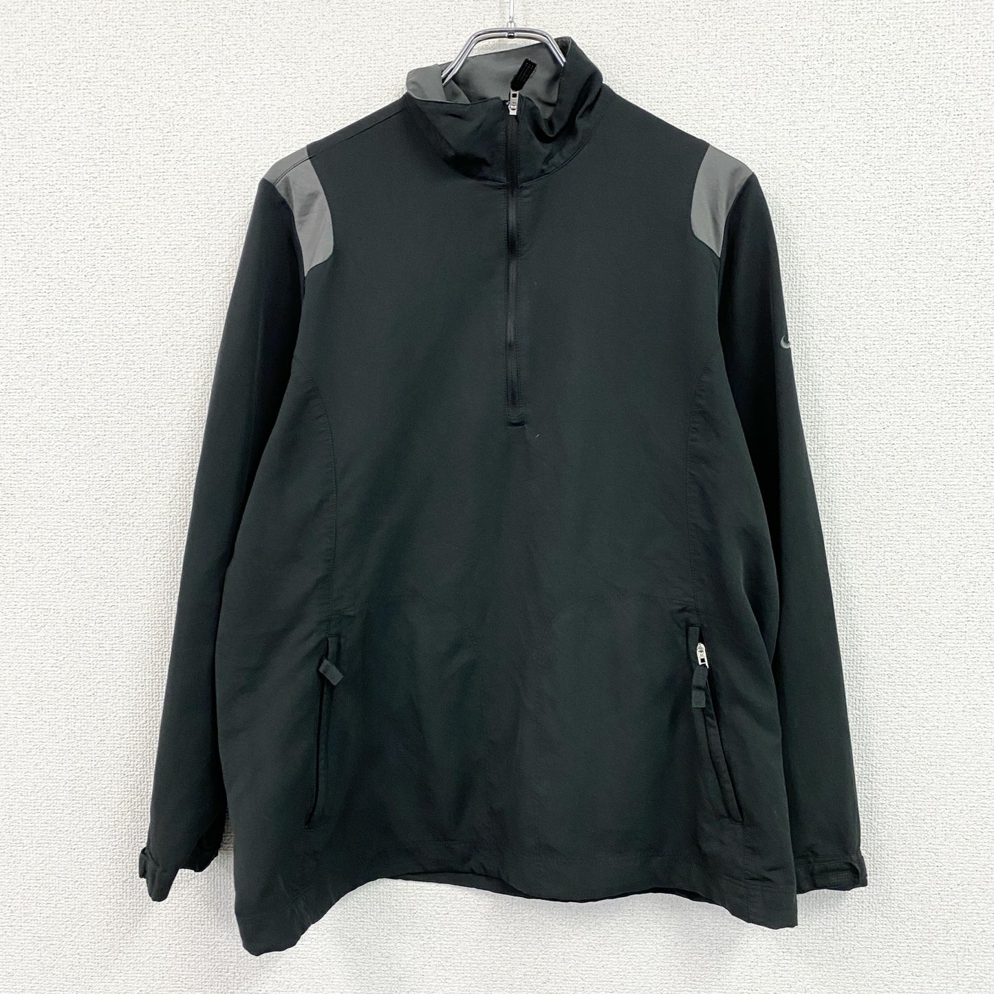 NIKE GOLF　ナイキゴルフ　ハーフジップトラックジャケット/ジャージ　スウッシュ　黒　ブラック　Lサイズ