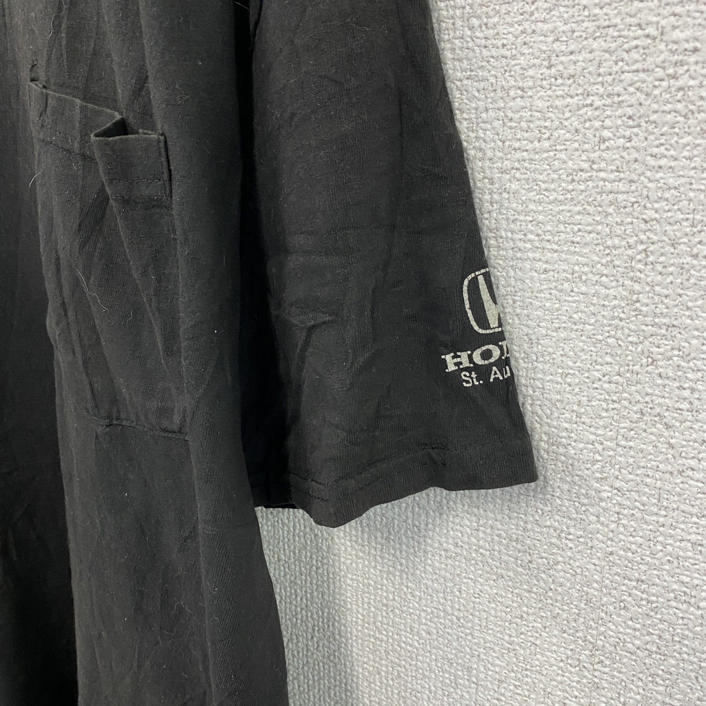 Hanes　ヘインズ　HONDA　ホンダ　半袖プリントTシャツ　ポケT　黒　ブラック　Lサイズ
