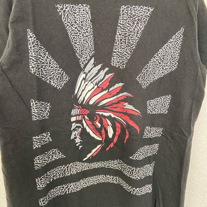 古着 used　SOLE ADDICTION　半袖プリントTシャツ　インディアン　レトロデザイン　黒　ブラック　Sサイズ