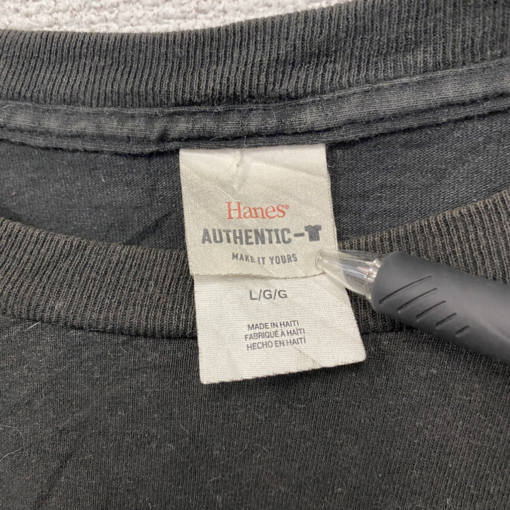 Hanes　ヘインズ　HONDA　ホンダ　半袖プリントTシャツ　ポケT　黒　ブラック　Lサイズ