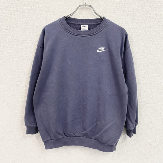 NIKE　ナイキ　スウェット/トレーナー　スウッシュ　フェード　刺繍ロゴ　ワンポイント　紺　ネイビー　Lサイズ
