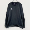 adidas　アディダス　スウェット/トレーナー　ラグランスリーブ　パフォーマンスロゴ　刺繍ロゴ　黒　ブラック　XLサイズ
