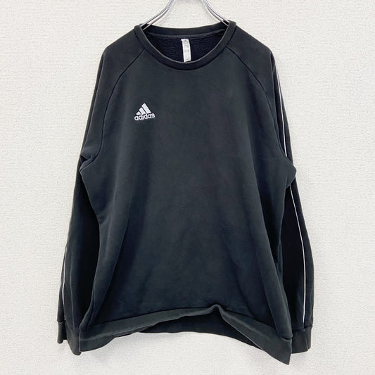 adidas　アディダス　スウェット/トレーナー　ラグランスリーブ　パフォーマンスロゴ　刺繍ロゴ　黒　ブラック　XLサイズ