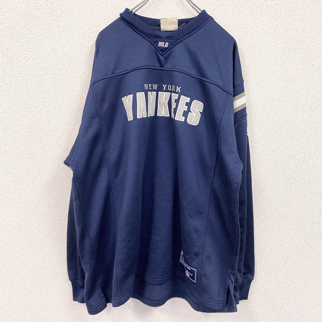 90s　Lee　リー　MLB　ヤンキース　ゲームシャツ　ベースボールシャツ　ヴィンテージ　紺　ネイビー
