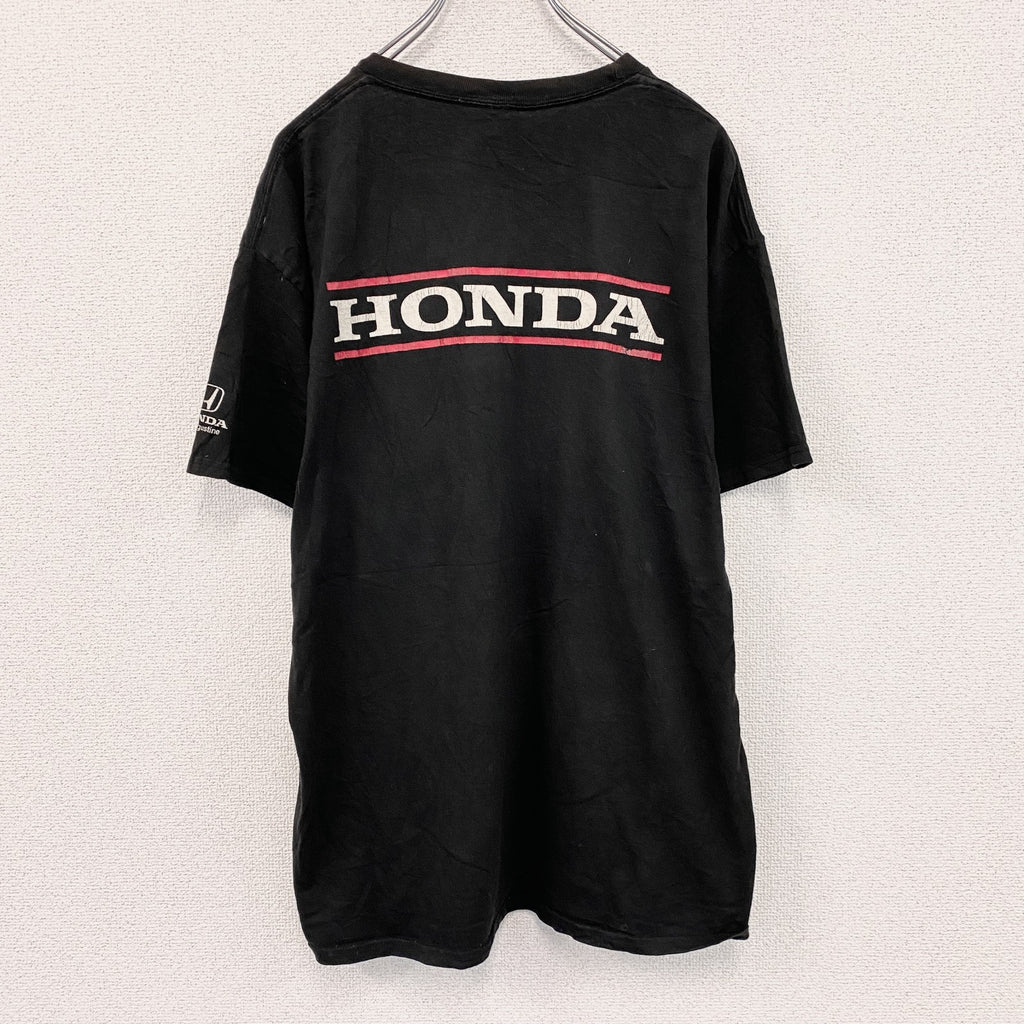 Hanes　ヘインズ　HONDA　ホンダ　半袖プリントTシャツ　ポケT　黒　ブラック　Lサイズ