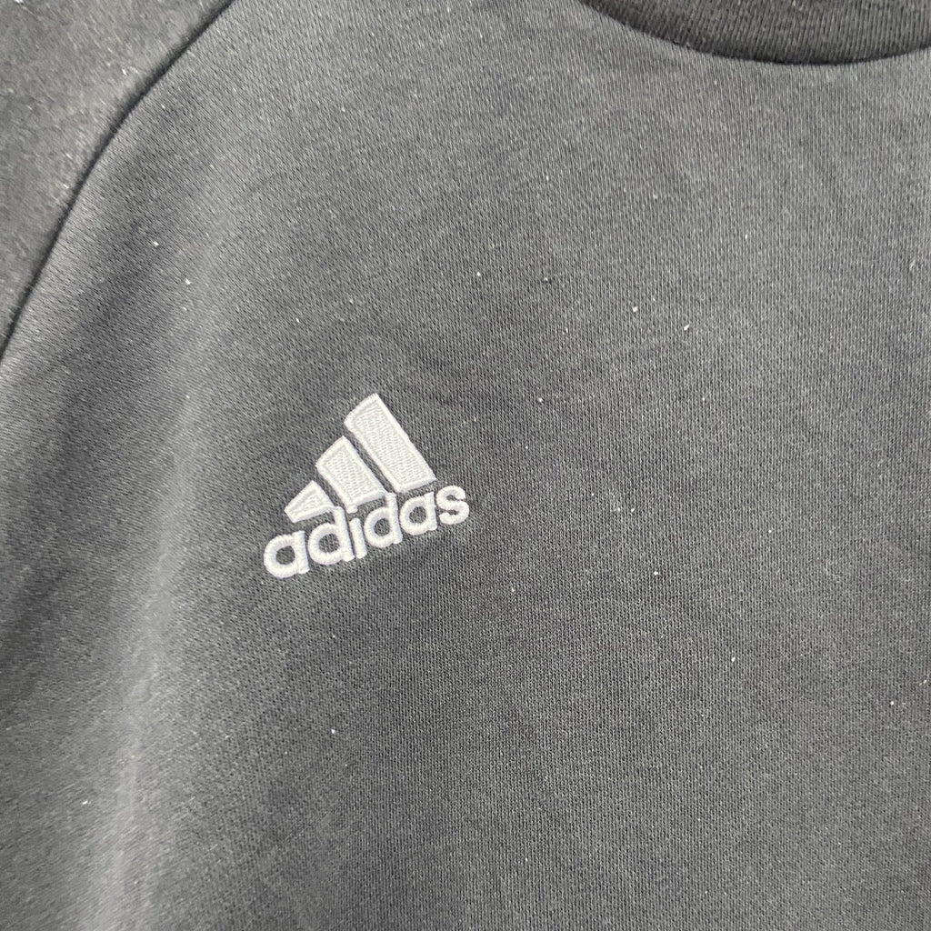 adidas　アディダス　スウェット/トレーナー　ラグランスリーブ　パフォーマンスロゴ　刺繍ロゴ　黒　ブラック　XLサイズ