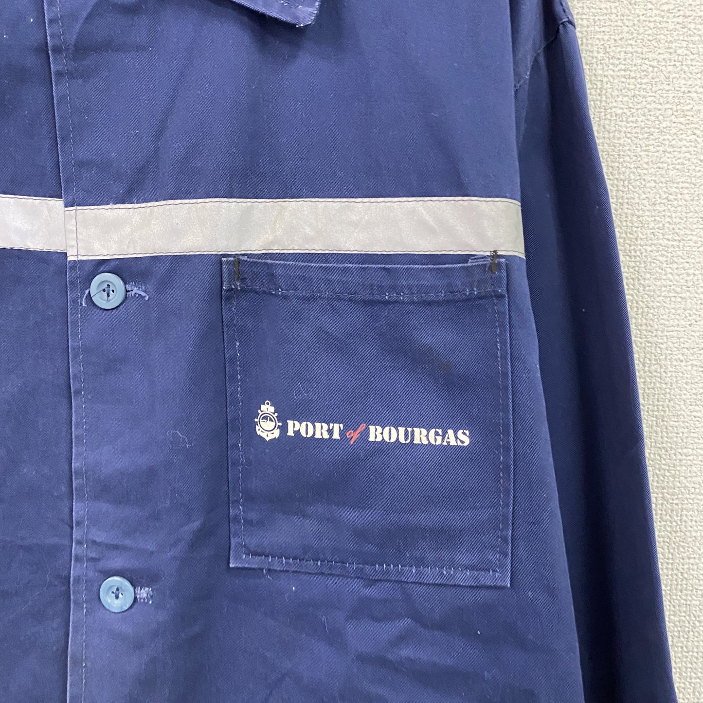 ～90s　OLIMP　ユーロワークジャケット　3つポケット　リフレクター　ユーロヴィンテージ　青　ブルー　XXLサイズ