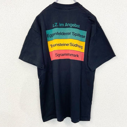 古着 used　SCREEN STARS　フルーツオブザルーム　半袖デザインTシャツ　バックプリント　黒　カジュアル　Mサイズ
