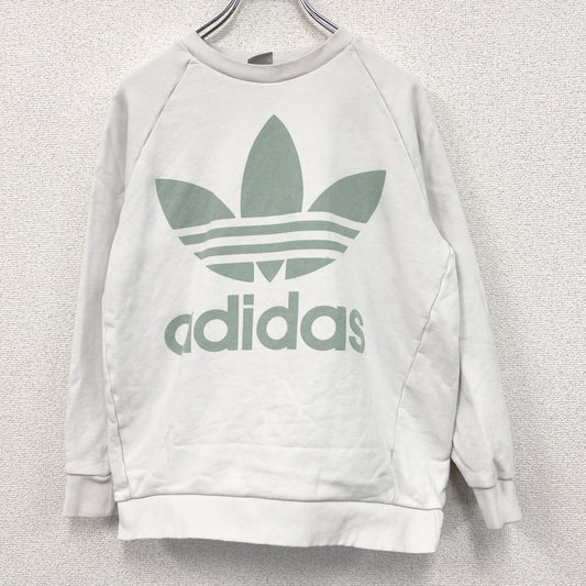 adidas　アディダス　スウェット/トレーナー　デカロゴ　トレフォイル　白　ホワイト　Lサイズ