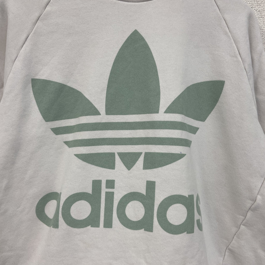 adidas　アディダス　スウェット/トレーナー　デカロゴ　トレフォイル　白　ホワイト　Lサイズ