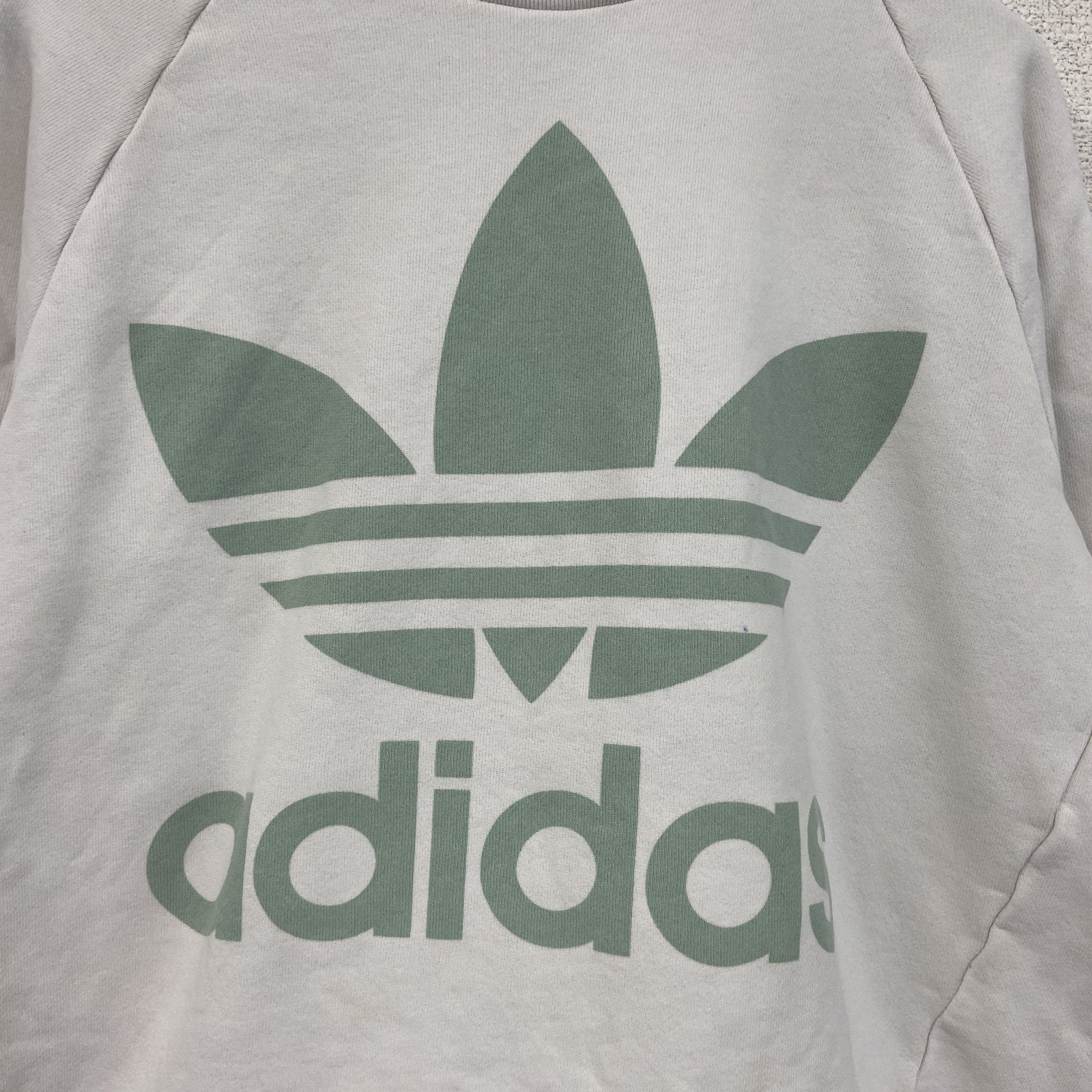 adidas　アディダス　スウェット/トレーナー　デカロゴ　トレフォイル　白　ホワイト　Lサイズ