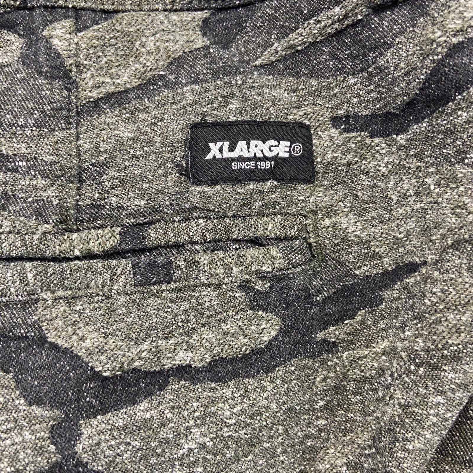 XLARGE　エクストララージ　イージーパンツ　迷彩柄　カモフラージュ　灰色　グレー　34サイズ　