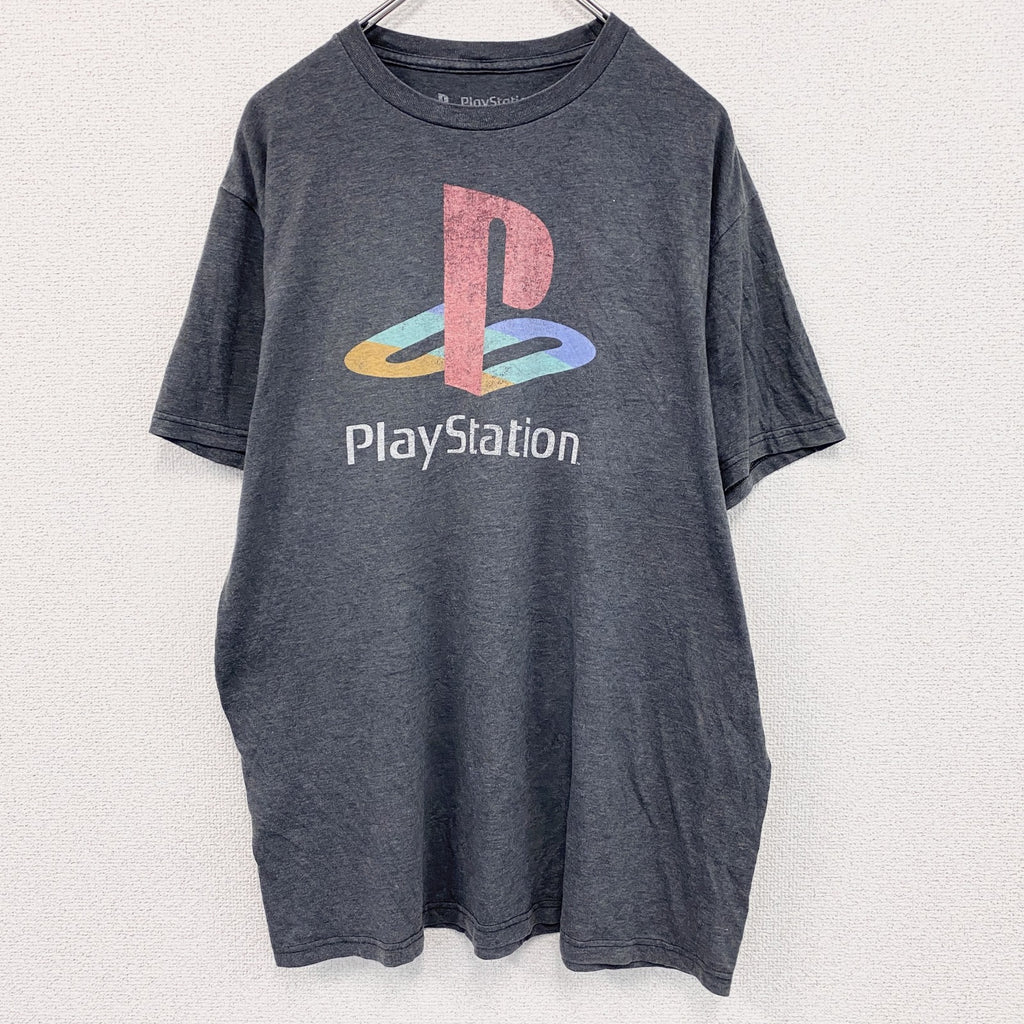 プレイステーション　半袖プリントTシャツ　ダークグレー　Lサイズ　