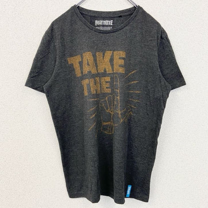 古着 used　FORTNITE　フォートナイト　半袖デザインプリントTシャツ　ダークグレー　カジュアル　Lサイズ