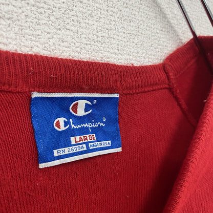 ～90s　Champion　チャンピオン　ニットセーター　Vネック　ヴィンテージ　赤　レッド　Lサイズ
