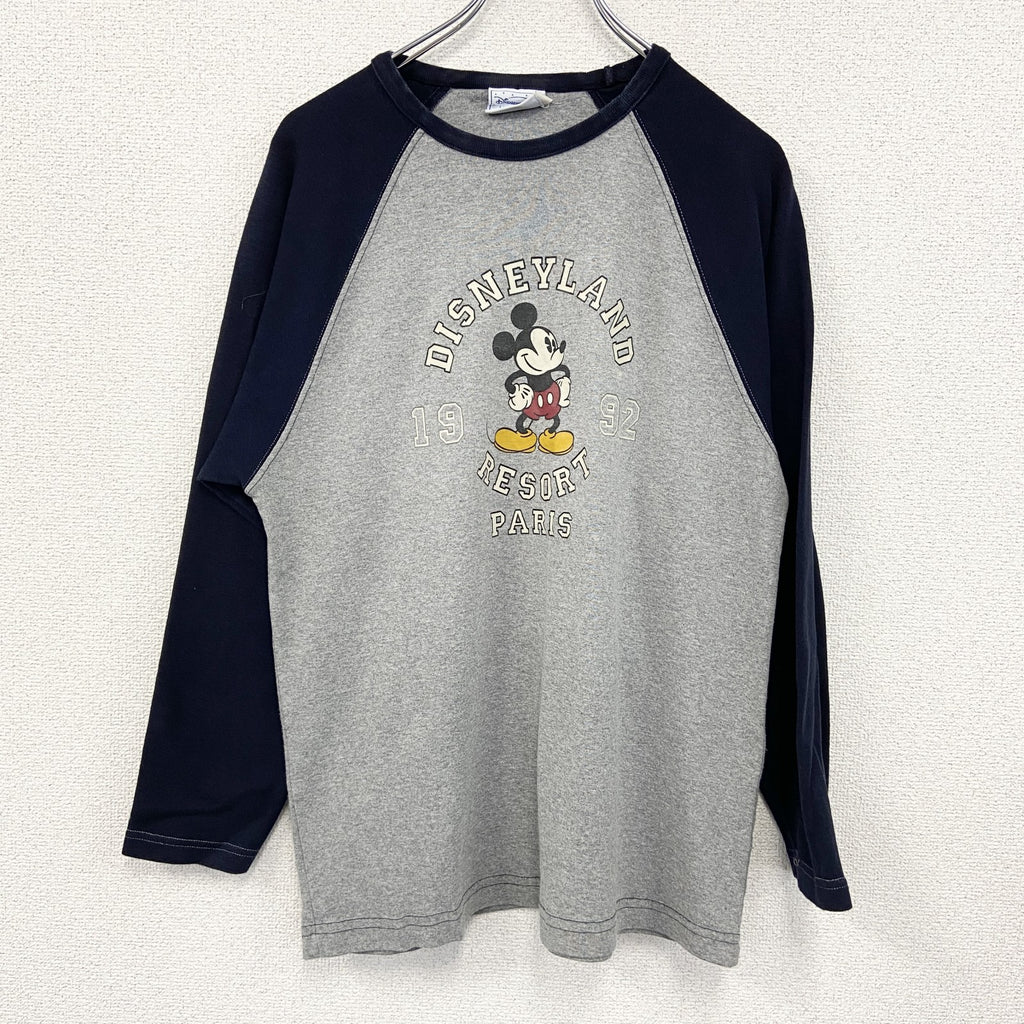 Disney　ディズニー　ミッキーマウス　スウェット/トレーナー　バイカラー　黒　グレー　Mサイズ