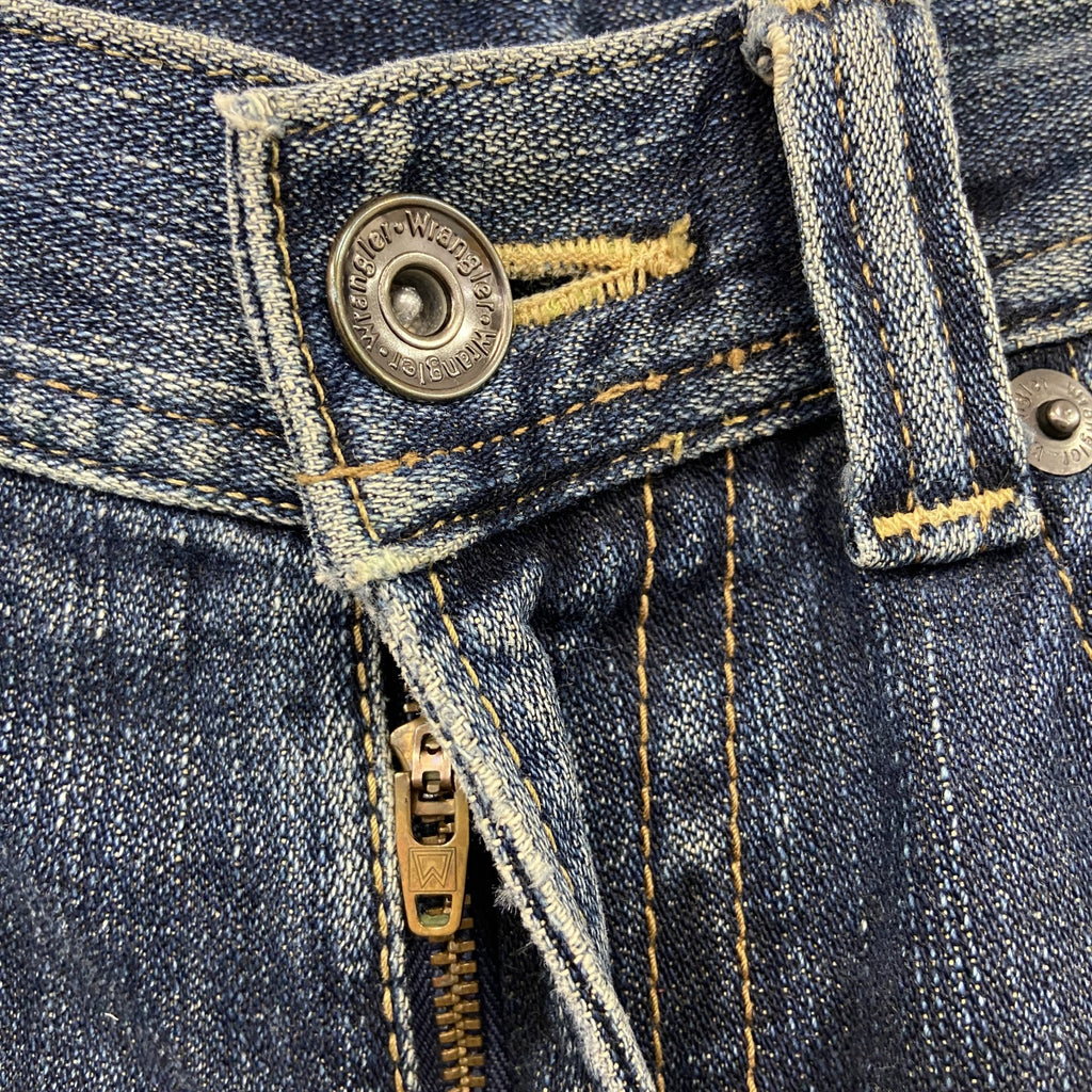 Wrangler　ラングラー　ダメージデニムパンツ/ジーンズ　縦落ち　鬼ヒゲ　フェード　ジップフライ　インディゴ　31サイズ