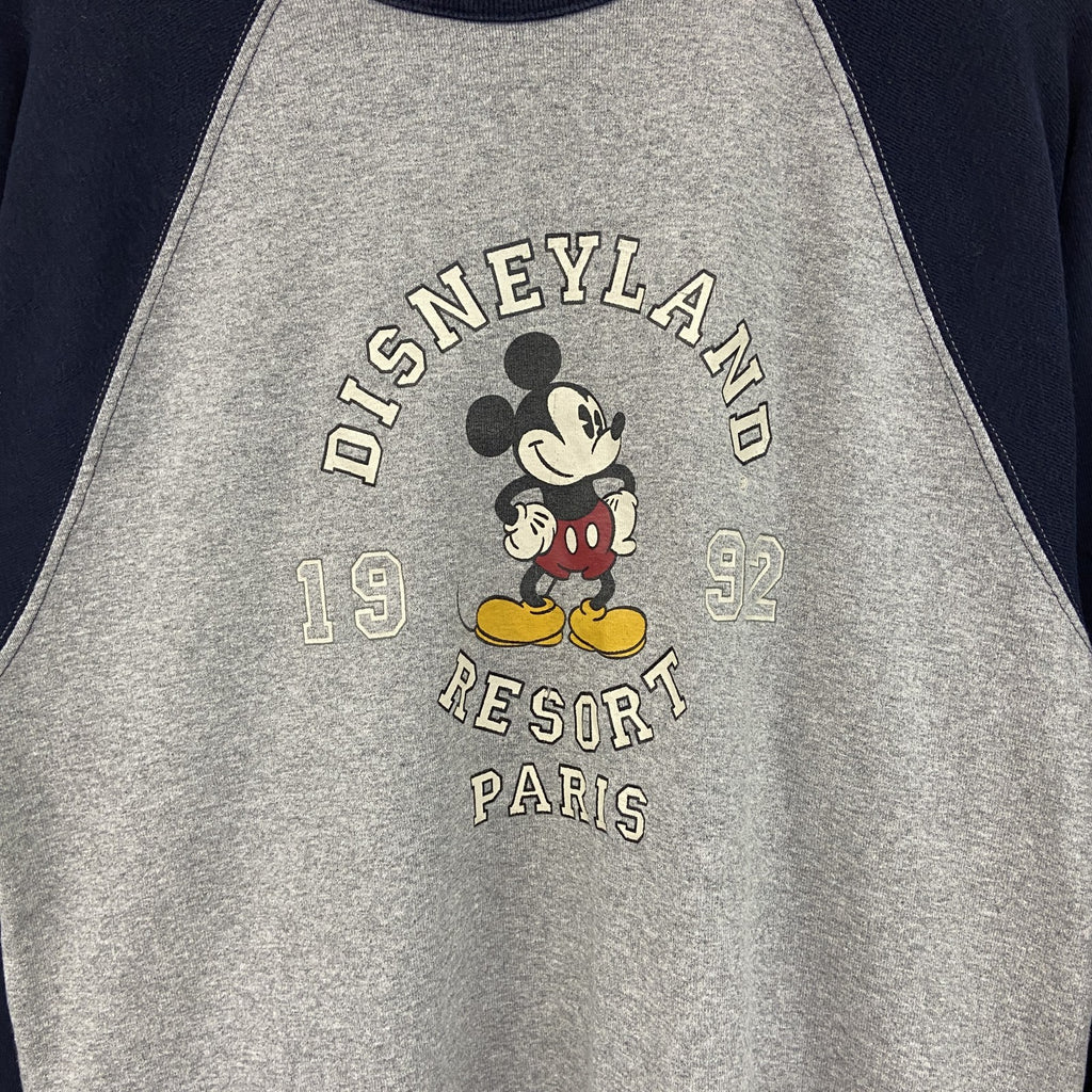 Disney　ディズニー　ミッキーマウス　スウェット/トレーナー　バイカラー　黒　グレー　Mサイズ
