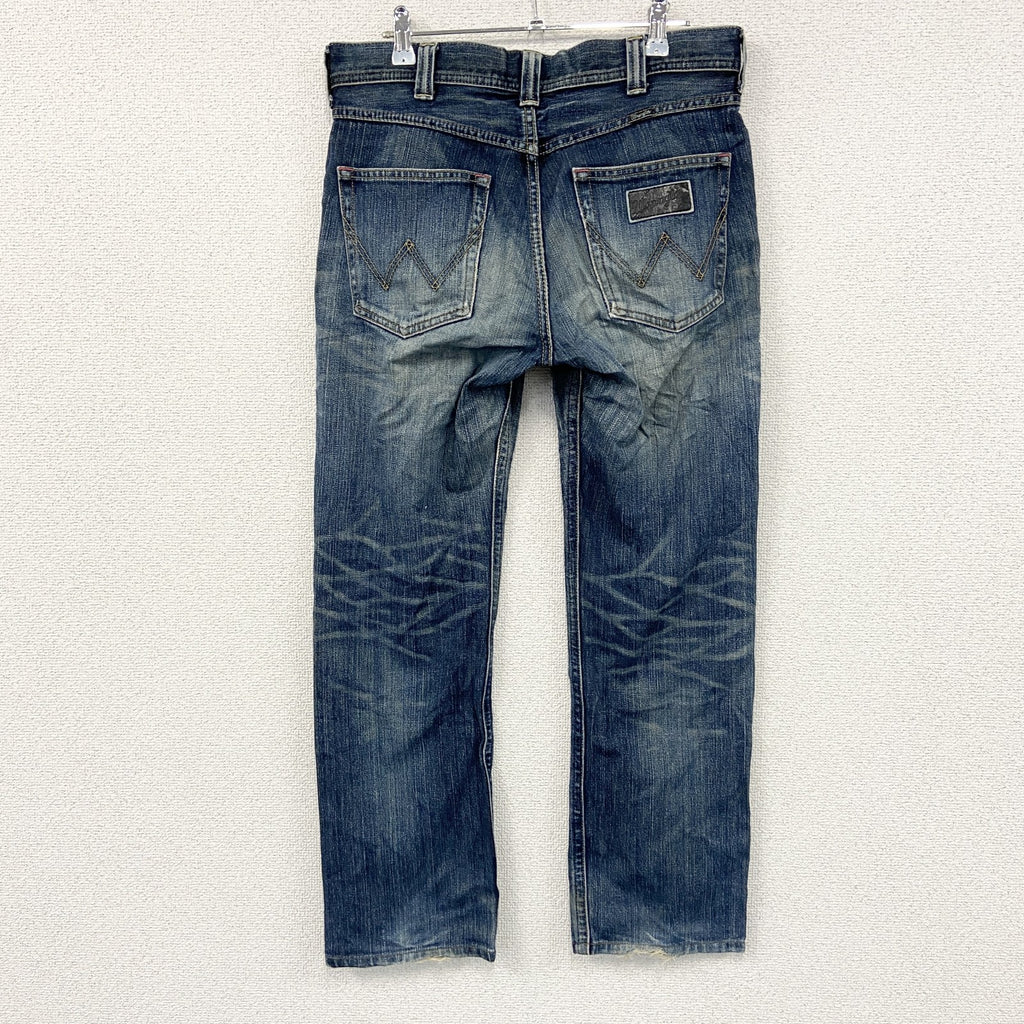 Wrangler　ラングラー　ダメージデニムパンツ/ジーンズ　縦落ち　鬼ヒゲ　フェード　ジップフライ　インディゴ　31サイズ