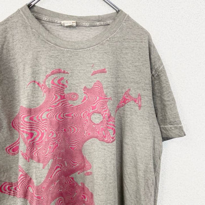 古着 used　DIESEL　ディーゼル　半袖デザインプリントTシャツ　Liquid Space　グレー　レトロ　2XLサイズ