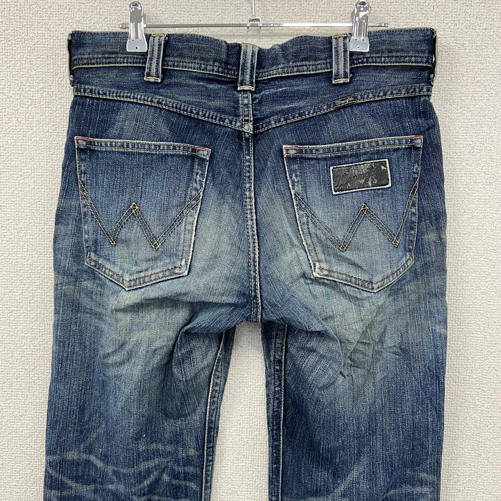 Wrangler　ラングラー　ダメージデニムパンツ/ジーンズ　縦落ち　鬼ヒゲ　フェード　ジップフライ　インディゴ　31サイズ