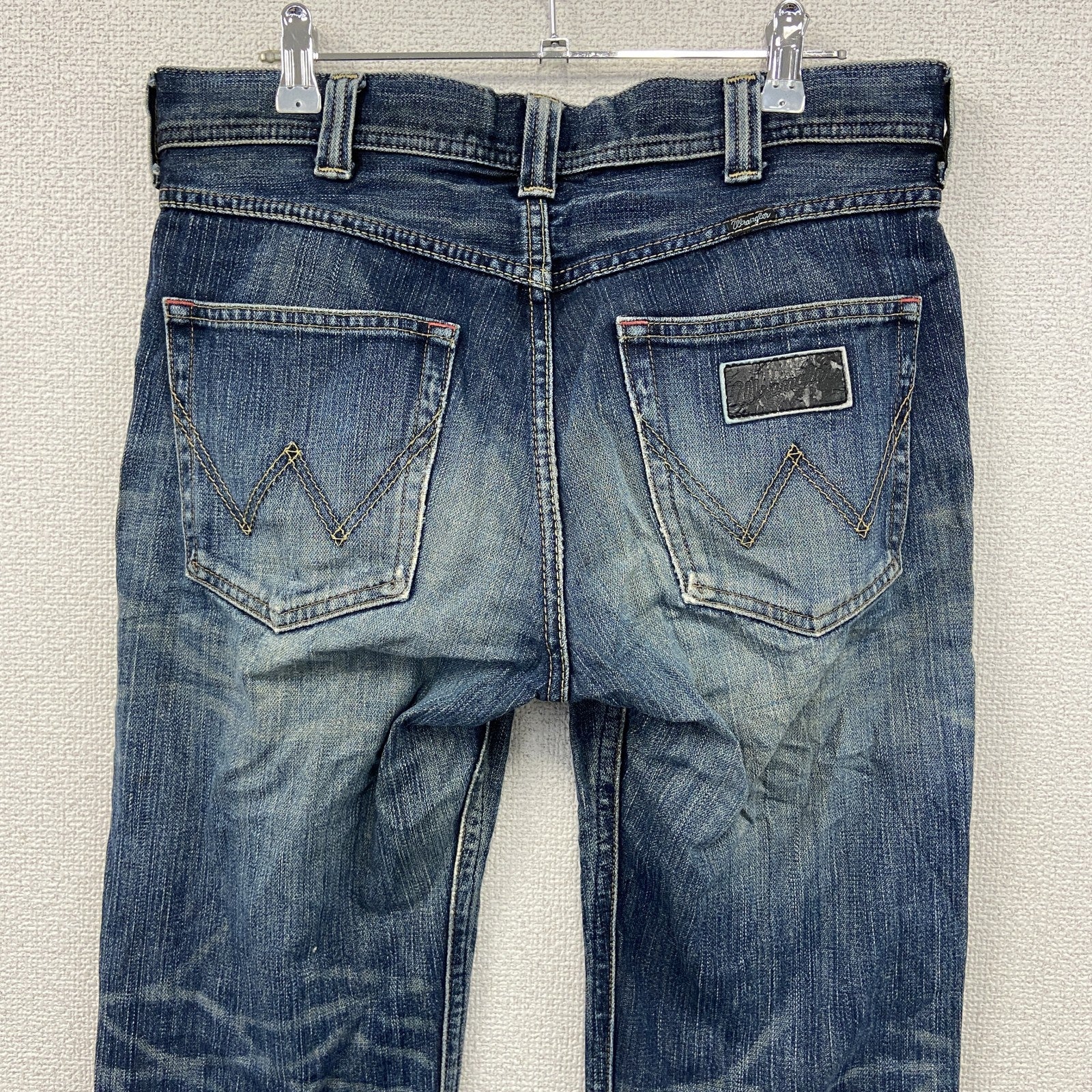 Wrangler　ラングラー　ダメージデニムパンツ/ジーンズ　縦落ち　鬼ヒゲ　フェード　ジップフライ　インディゴ　31サイズ