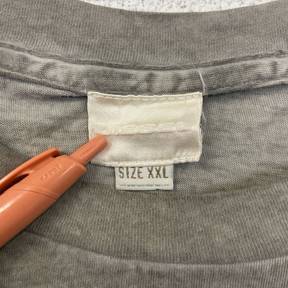 古着 used　DIESEL　ディーゼル　半袖デザインプリントTシャツ　Liquid Space　グレー　レトロ　2XLサイズ