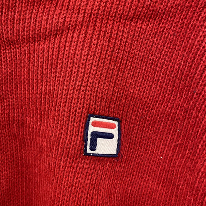 80s～　FILA　フィラ　ニットセーター　ヴィンテージ　マルチカラー　赤　レッド